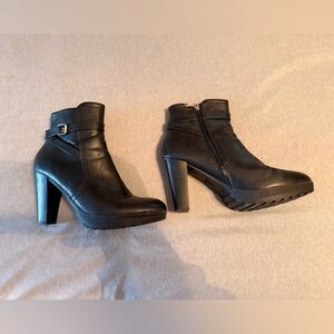 Finley Black Heeled Ankle Boots